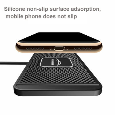 15w Qi Car Wireless Charging Pad - 30cm Short Cable Anti-skid