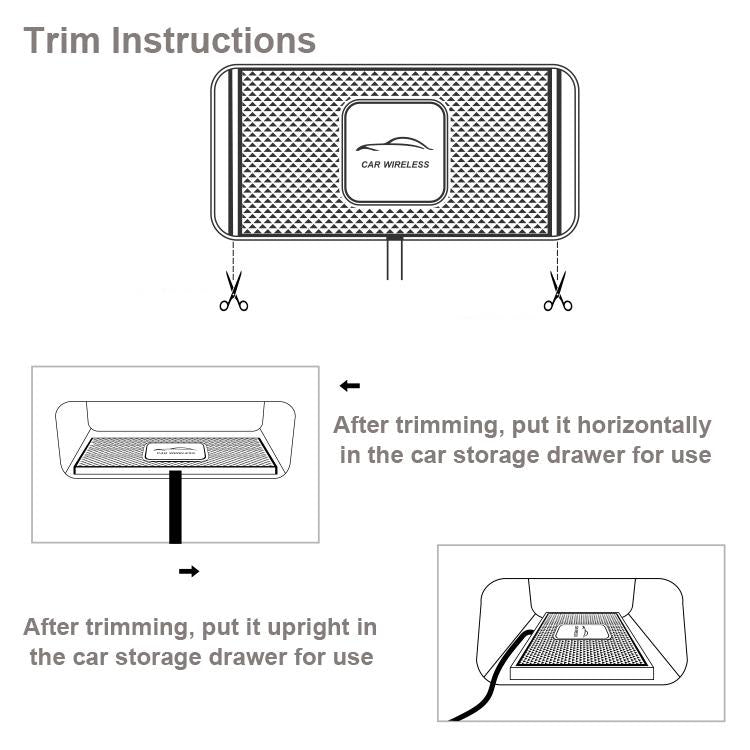 15w Qi Car Wireless Charging Pad - 30cm Short Cable Anti-skid