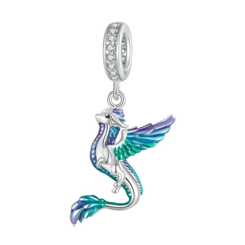 925 Sterling Silver Dragon Bracelet With Zircon Beads