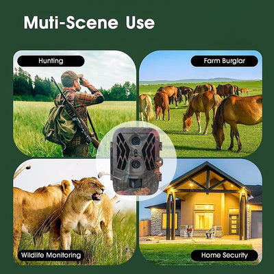 50mp 4k Dual Lens Infrared Hunting Camera for Outdoor Rainfall and Fog