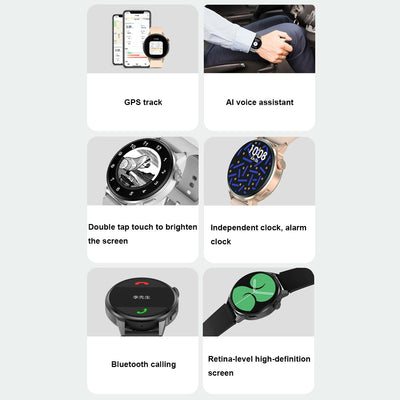 1.36 Inch Hd Screen Smart Call Watch With Nfc Function - Black Silicone