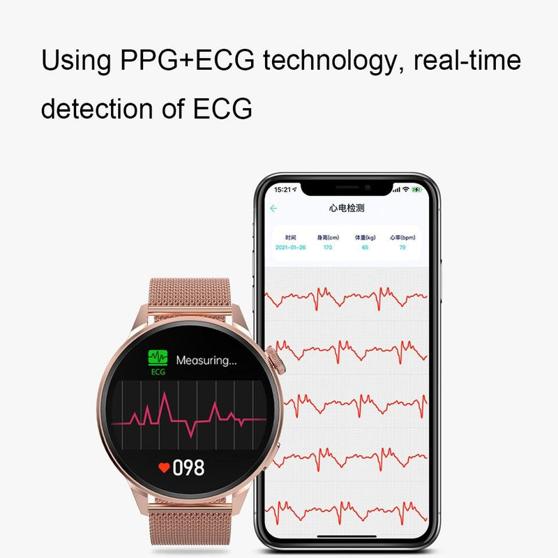 1.36 Inch Hd Screen Smart Call Watch With Nfc Function - Black Silicone