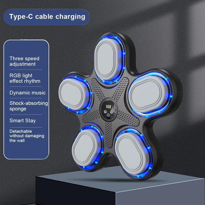 Bluetooth Music Boxing Machine With Adult Gloves - Reaction Training - With Half-Finger Gloves