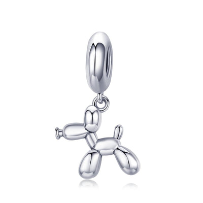 925 Sterling Silver Balloon Dog Charm For Diy Bracelets Style - Bead