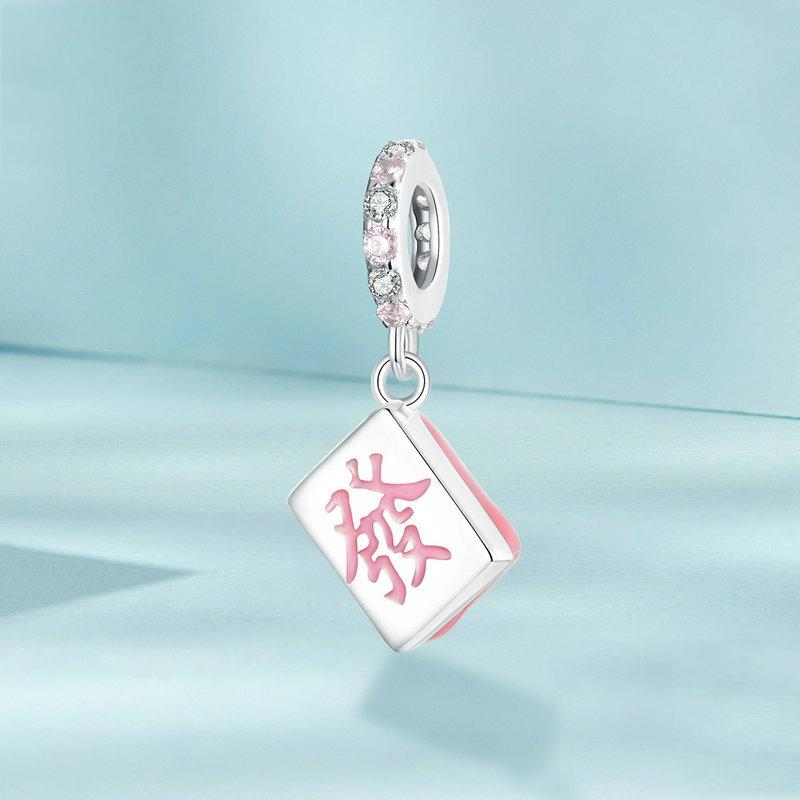 925 Sterling Silver Fortune Mahjong Diy Pendant