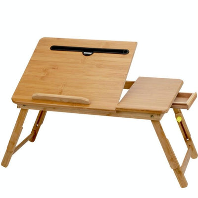 Foldable Laptop Desk for Bed - Lazy Computer Table with Card Slot