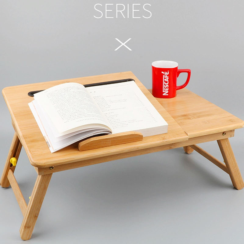 Foldable Laptop Desk for Bed - Lazy Computer Table with Card Slot