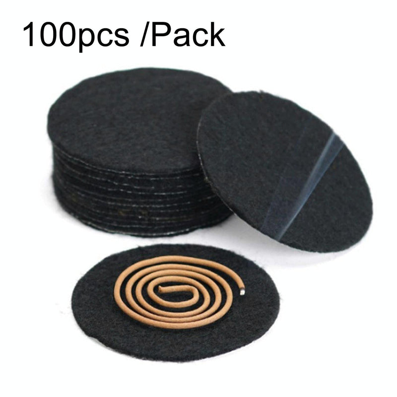 100-Pack Fireproof Cotton Pads For Incense Burners And Mosquito Coils - 7.5Cm