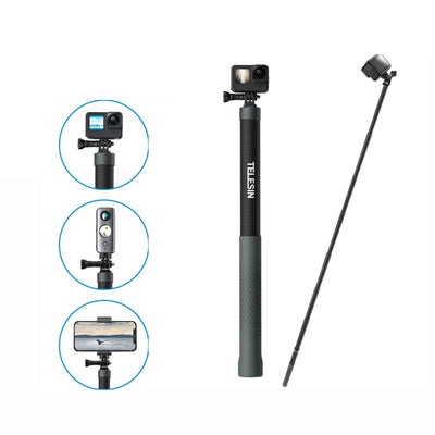 3m Carbon Fiber Selfie Stick Monopod for Action Cameras - 1 / 4 Screw