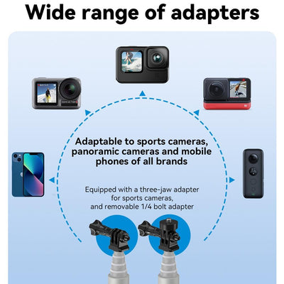 3m Carbon Fiber Selfie Stick Monopod for Action Cameras - 1 / 4 Screw