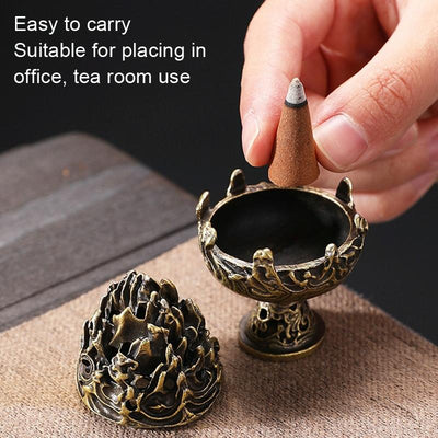 Small Vintage Copper Incense Burner - Bronze Ornament