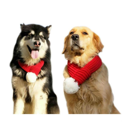Pet Christmas Wool Scarf - Size Xxs