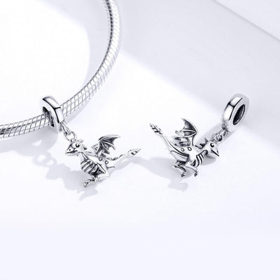925 Sterling Silver Drogon Dinosaur Charm For Diy Bracelets