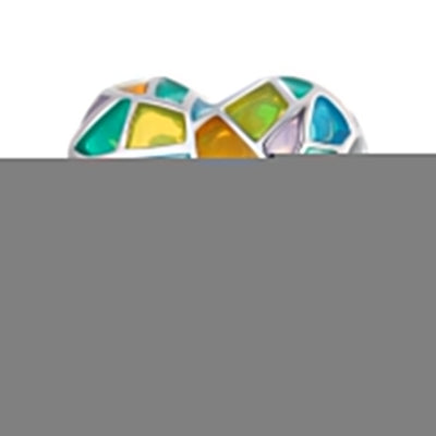 925 Sterling Silver Colorful Heart Beads For Diy Bracelets & Necklaces