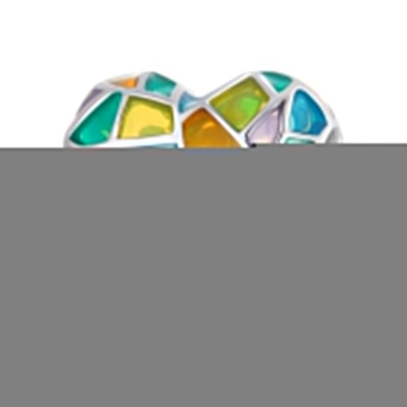 925 Sterling Silver Colorful Heart Beads For Diy Bracelets & Necklaces