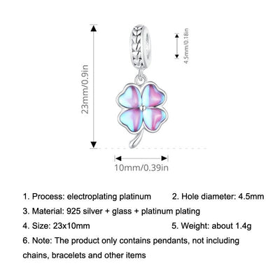 925 Sterling Silver Symphony Clover Pendant For Diy Bracelets