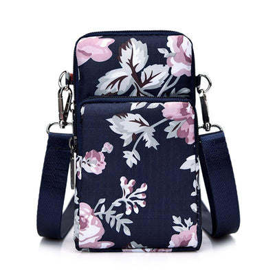 Animal Park Mini Crossbody Phone Wallet With Arm Band - Deep Blue Rose