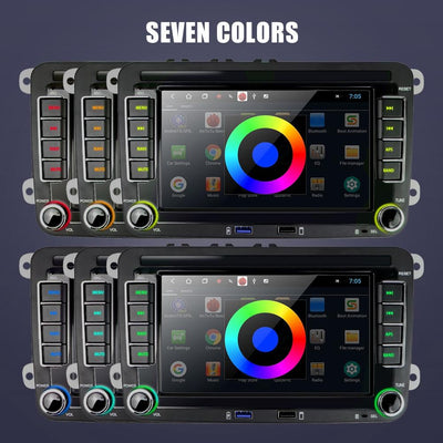 7 Inch Android Car Multimedia Player With Navigation Bluetooth Reversing Camera - Fits Volkswagen - Android 10.0 - 1 + 16G - Standard + 4Lights