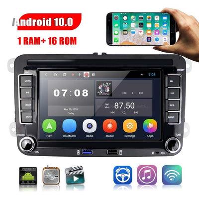 7 Inch Android Car Multimedia Player With Navigation Bluetooth Reversing Camera - Fits Volkswagen - Android 10.0 - 1 + 16G - Standard + 4Lights