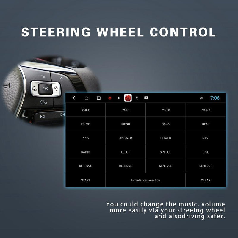 7 Inch Android Car Multimedia Player With Navigation Bluetooth Reversing Camera - Fits Volkswagen - Android 10.0 - 1 + 16G - Standard + 4Lights