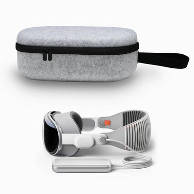 Portable Vr Headset Storage Bag For Apple Vision Pro Glasses - Gray Felt - Gray Linen