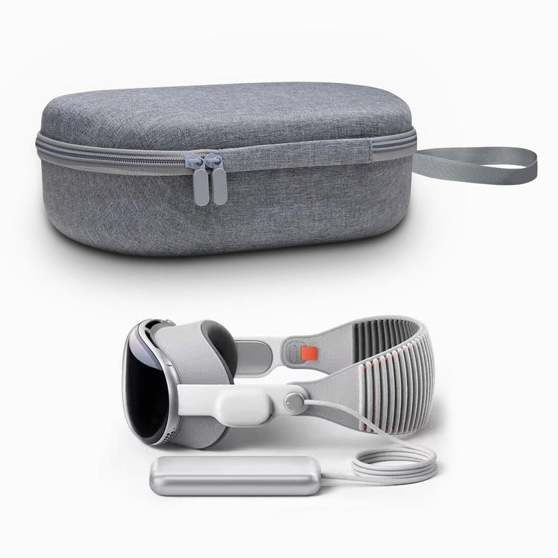 Portable Vr Headset Storage Bag For Apple Vision Pro Glasses - Gray Felt - Gray Linen