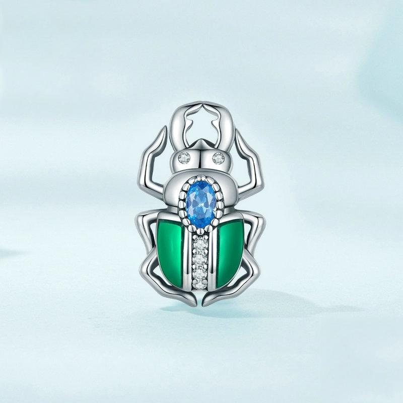 925 Sterling Silver Zircon Beetle Oil Drip Bracelet