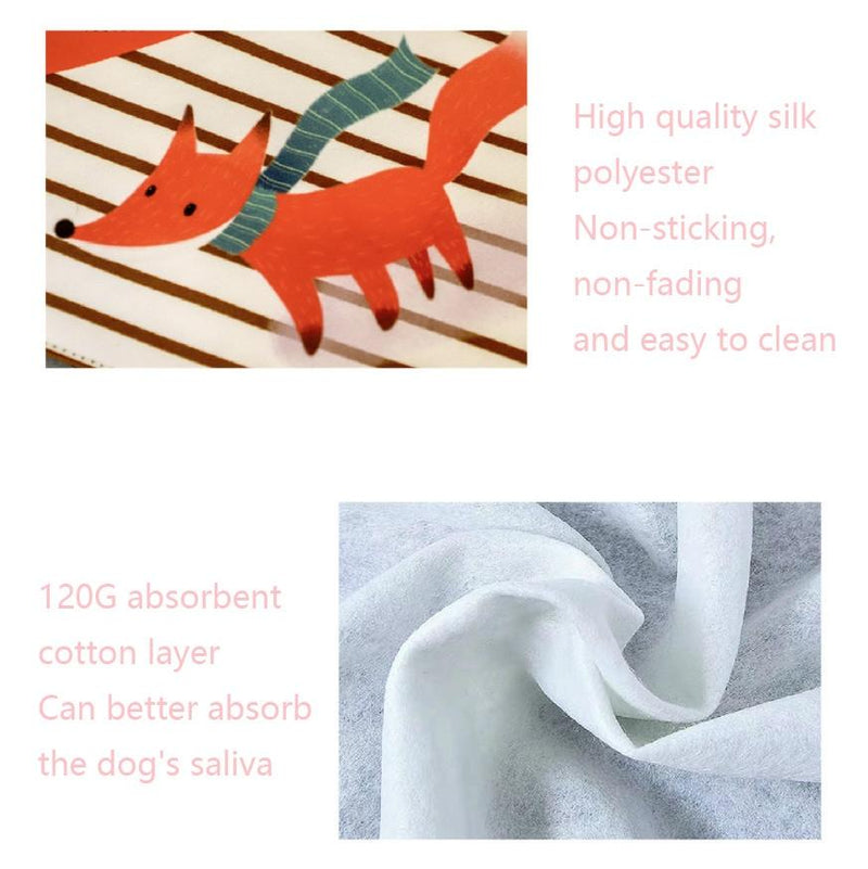 Refreshing Avocado Pet Scarf Three-Layer Thickened Waterproof Saliva Towel - Size Xs