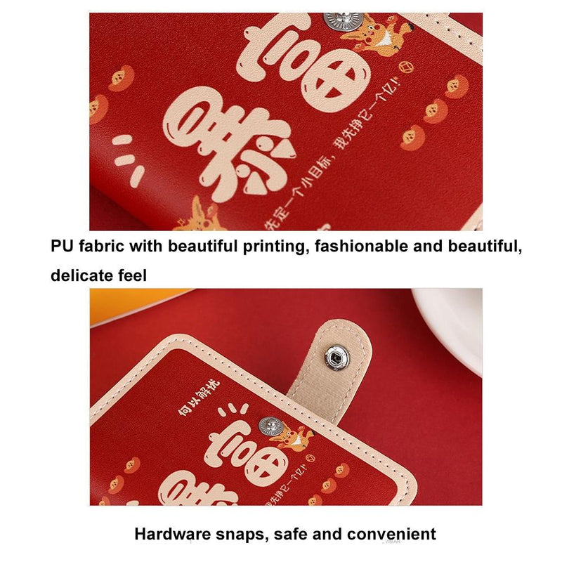 Festive Cartoon Snap Anti Degaussing Card Holder Lucky Change Id Storage Bag - Get Rich