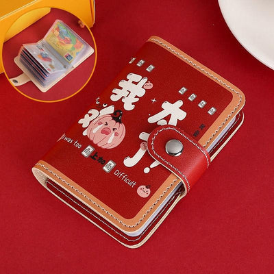 Festive Cartoon Snap Anti Degaussing Card Holder Lucky Change Id Storage Bag - Get Rich
