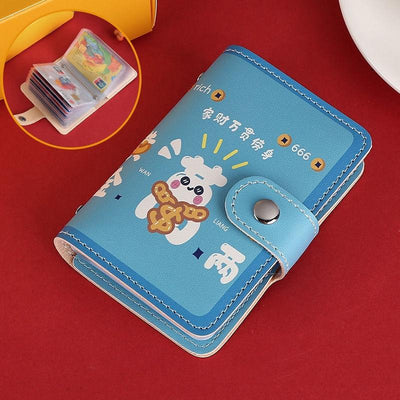 Festive Cartoon Snap Anti Degaussing Card Holder Lucky Change Id Storage Bag - Get Rich
