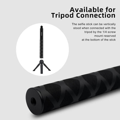 70cm Straight Pull Selfie Stick for Sports Cameras with 3 Jaw Screw - Single Rod