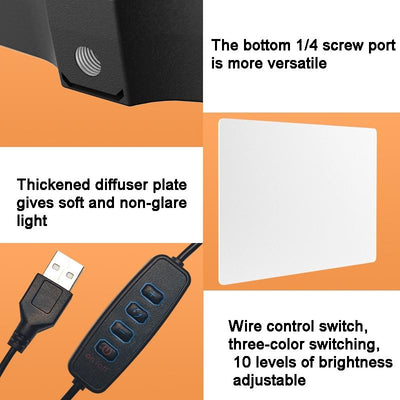 10 Flat-Panel Live Fill Light - Adjustable 3000-6500K Temperature