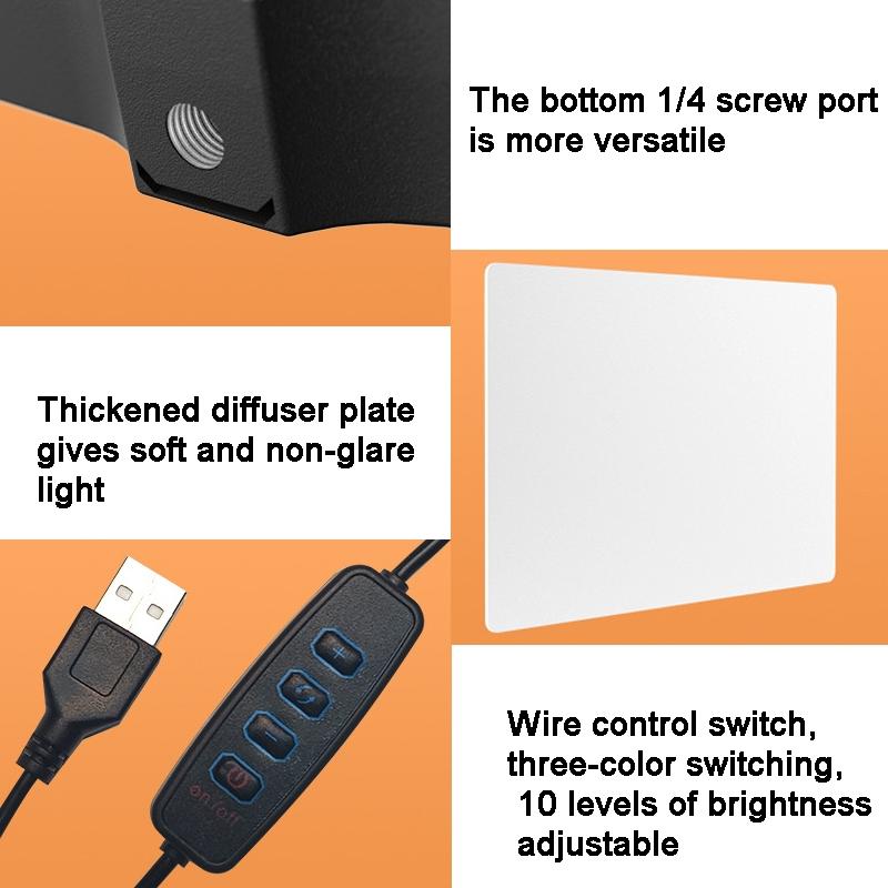 10 Flat-Panel Live Fill Light - Adjustable 3000-6500K Temperature