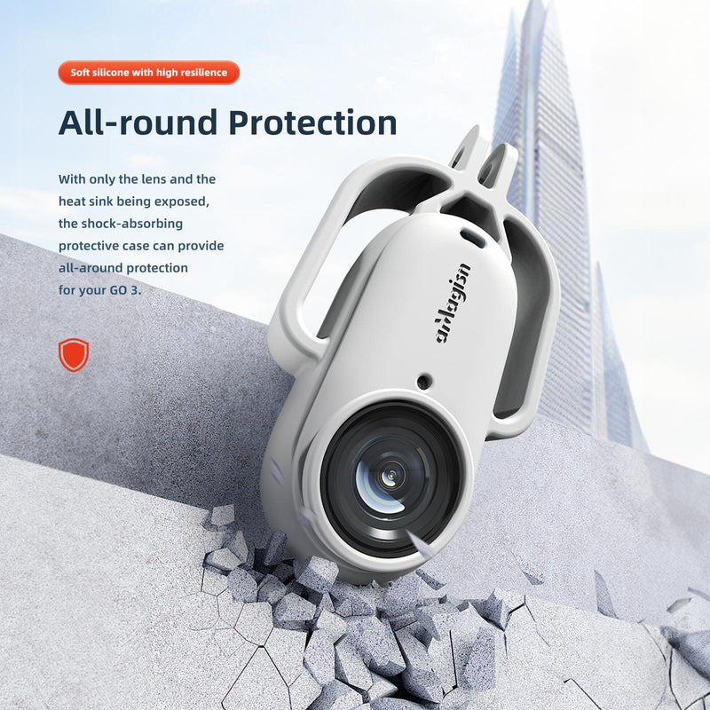 Amagisn Silicone Case for Insta360 Go 3 Camera - Horizontal - Horizontal Gray