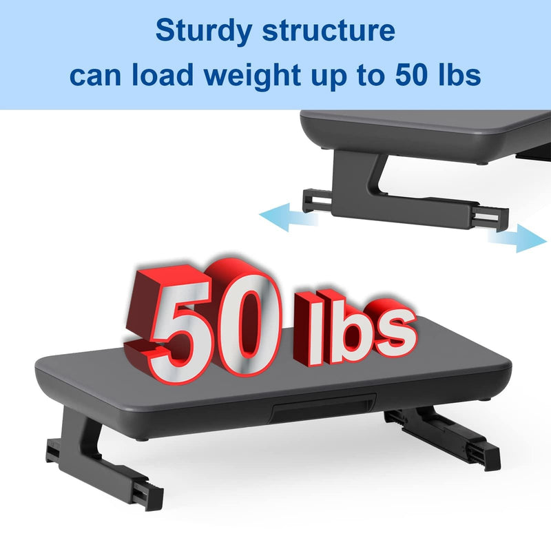 Adjustable Laptop Stand With Storage Drawer - Height Riser - Basic