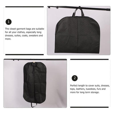 Black Non Woven Coat Suit Dust Bag 60X100Cm - White 60X100Cm