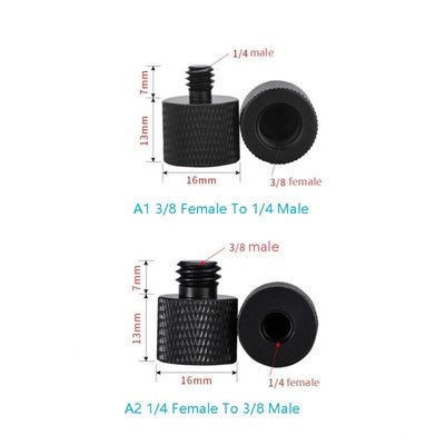 10-Piece Screw Adapter 3 / 8 Female To 1 / 4 Male - Black