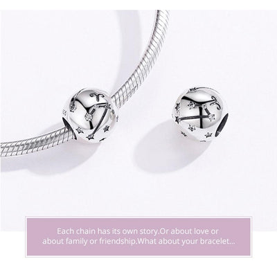 925 Sterling Silver Diy Zodiac Bracelet Beads Constellation Accessories Aries Style - Aries
