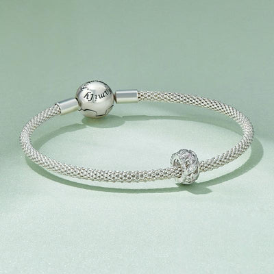 925 Sterling Silver Flower Hollow Pattern Bracelet With Zircon Beads