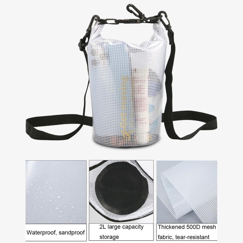 2L Waterproof Bag For Beach Rafting And Swimming Translucent Design