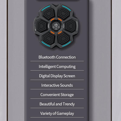 Adjustable 9-Speed Bluetooth Music Boxing Machine With Lights - Black - Black