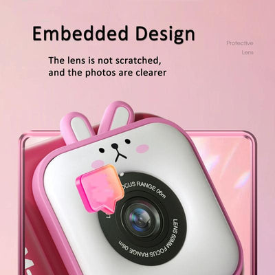 48Mp Dual Lens Kids Digital Camera With 2.4 Ips Screen And 32Gb Tf Card - Blue Fox - Without Tf Card Pink Bunny