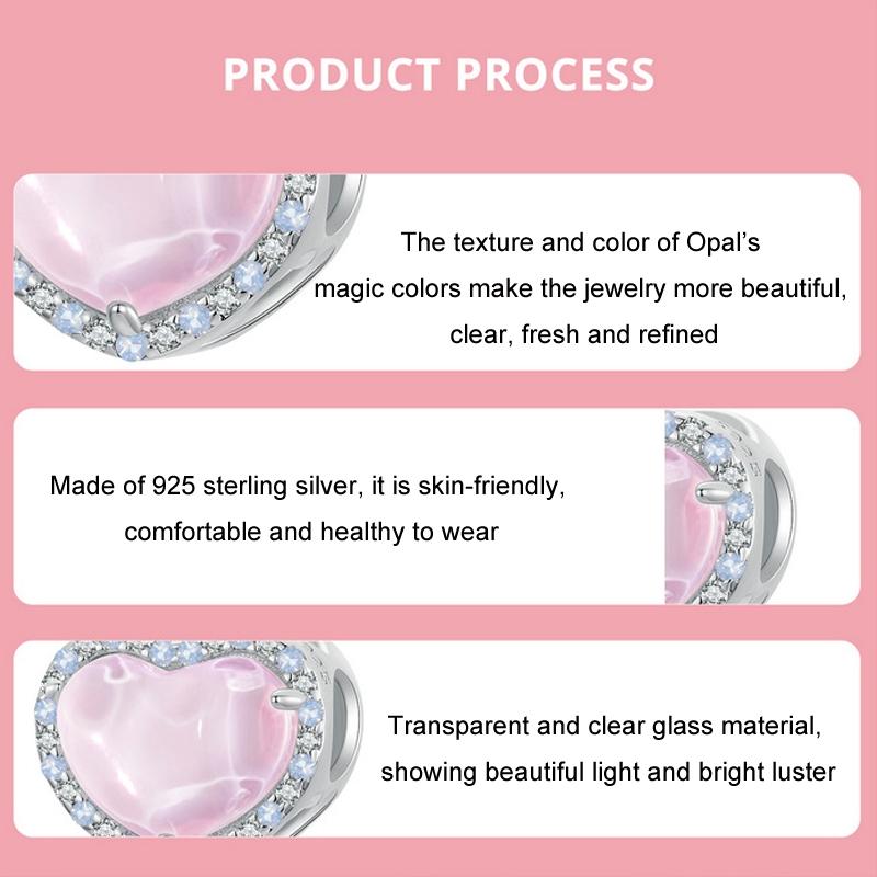 925 Sterling Silver Diy Love Beads For Valentine&