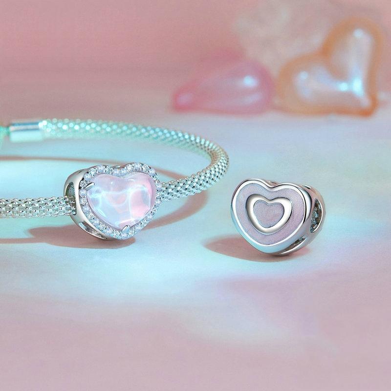 925 Sterling Silver Diy Love Beads For Valentine&