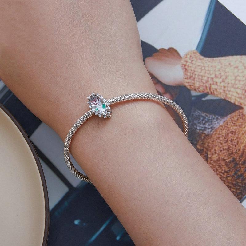 925 Sterling Silver Engraved Zirconia Bracelet