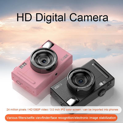 3.0 Hd Children's Digital Camera with 48mp and 3 Screen - Black