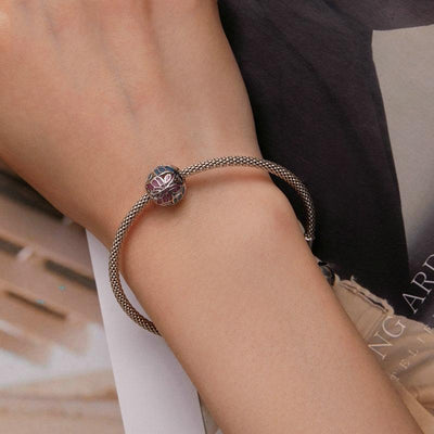 925 Sterling Silver Platinum Plated Butterfly Bracelet In