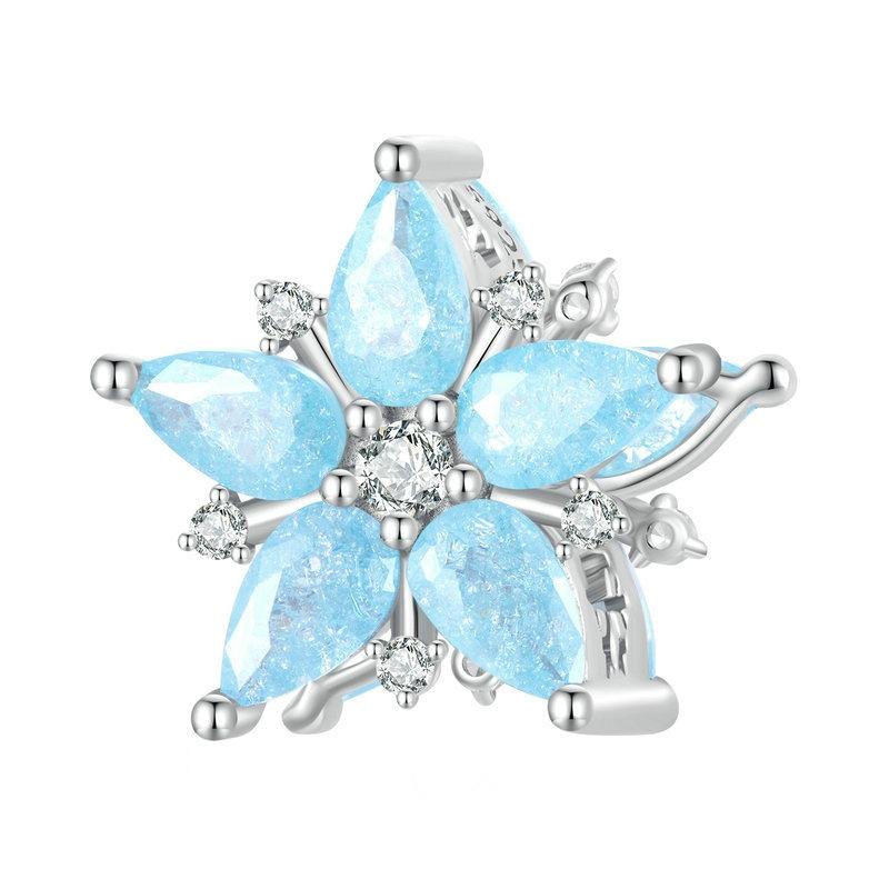 925 Sterling Silver Diy Winter Snowflake Bracelet Bead