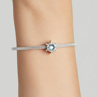 925 Sterling Silver Diy Winter Snowflake Bracelet Bead